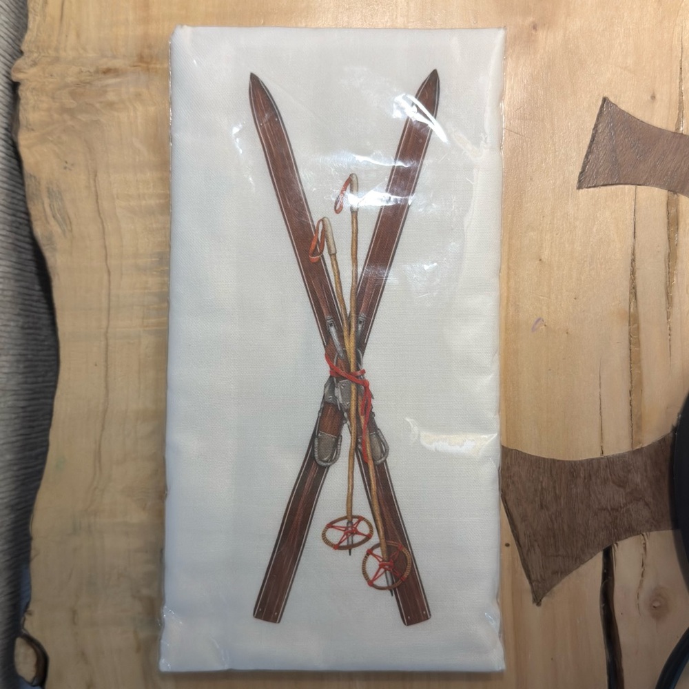 Mary Lake-Thompson White Flour Sack Kitchen Towel - 30" x 30" Skis